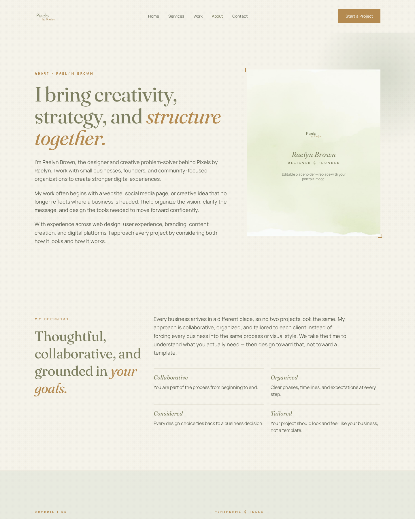 About page — desktop