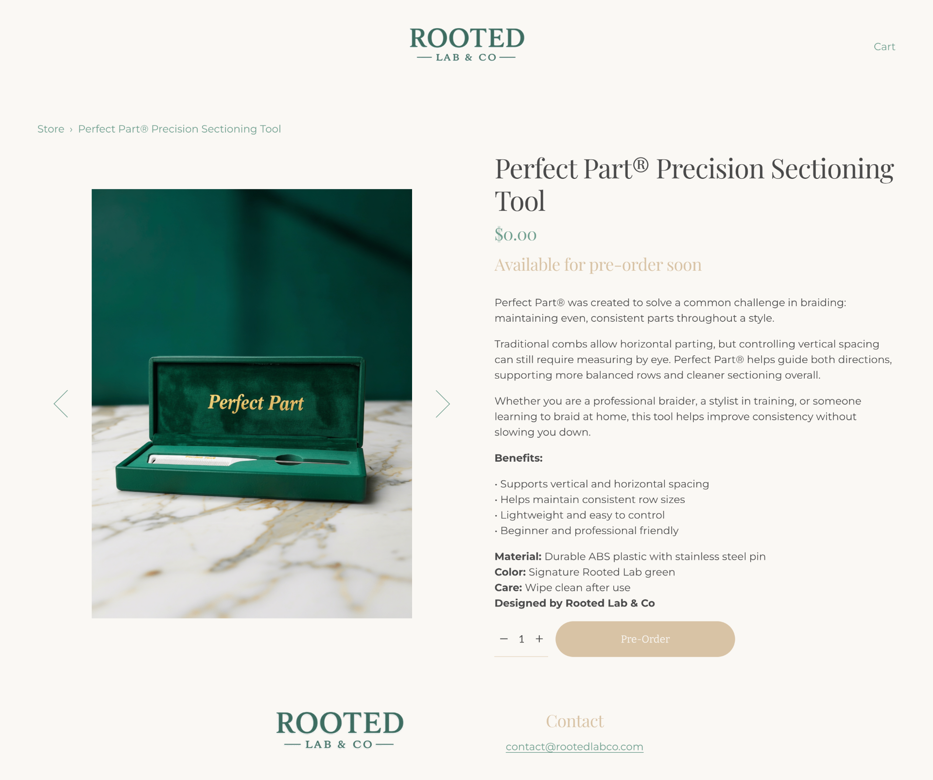 Original pre-launch product page — desktop