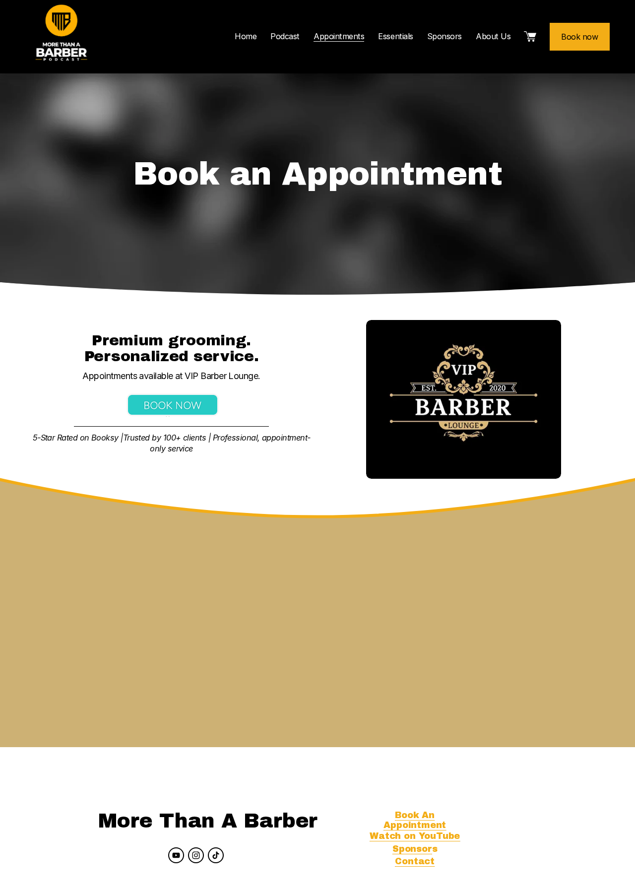 VIP Barber Lounge appointments — desktop