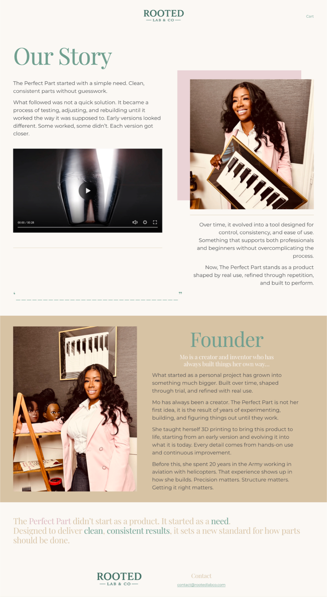 Original About / Our Story page — desktop