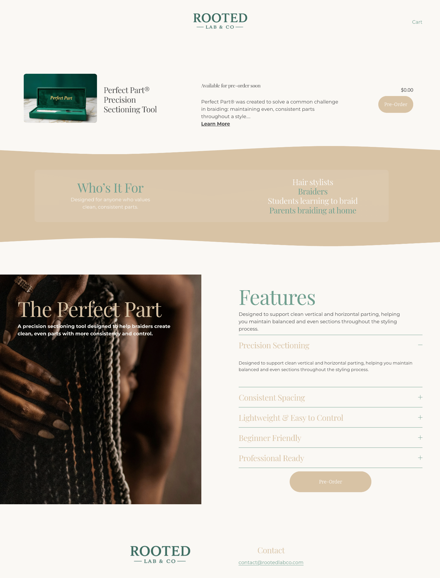 Original pre-launch shop page — desktop