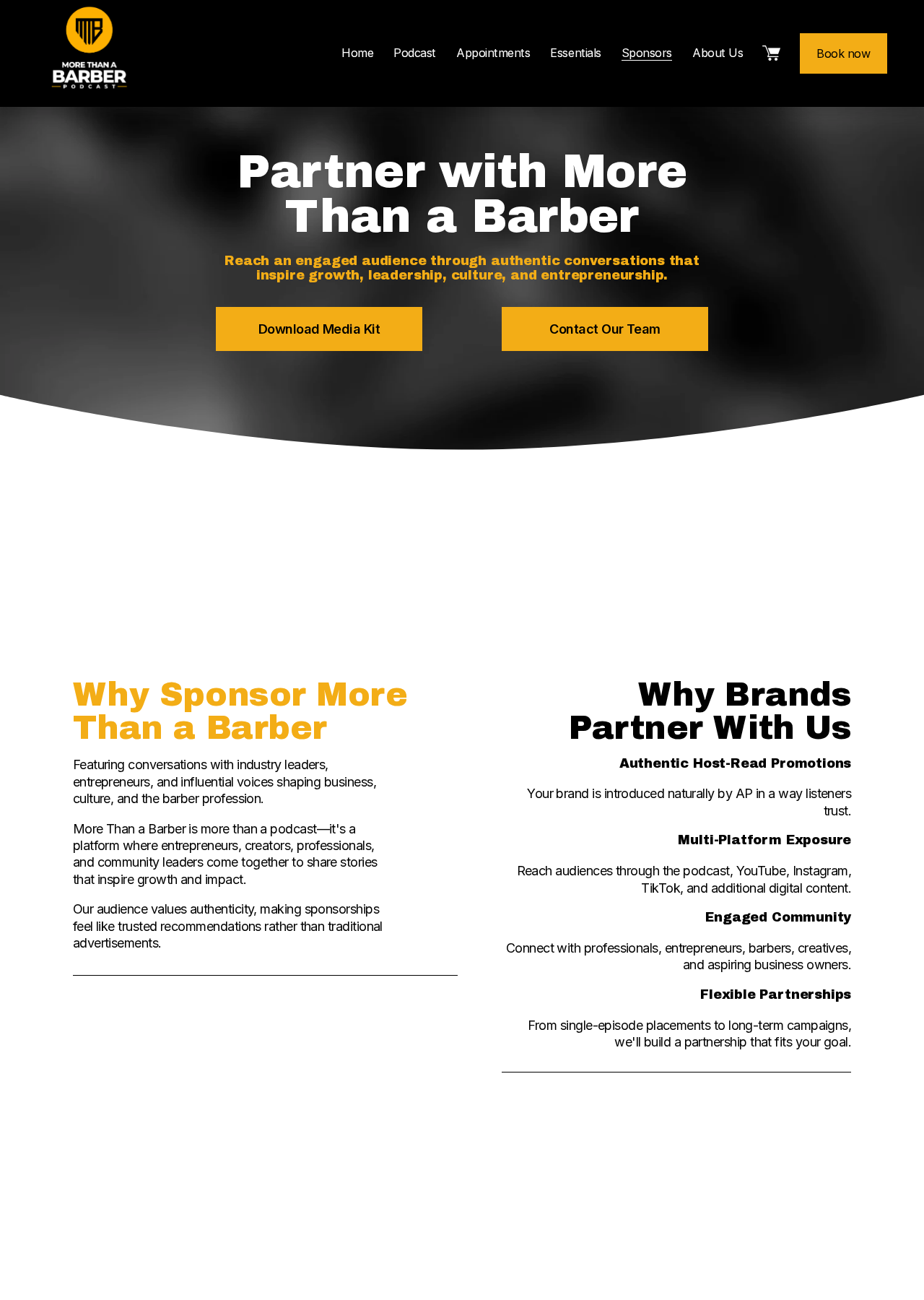 Sponsorship and partnerships — desktop