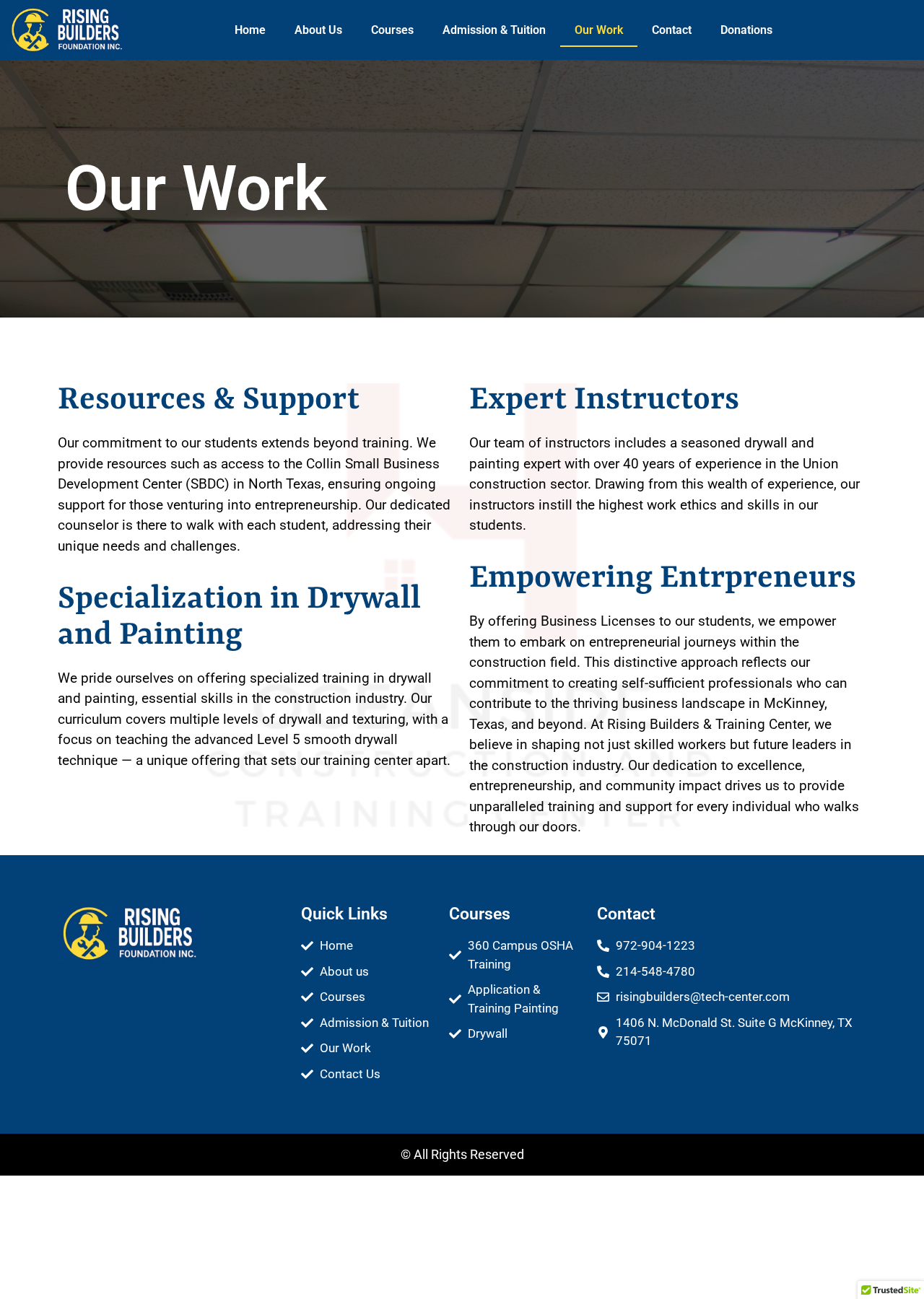 Our Work — desktop